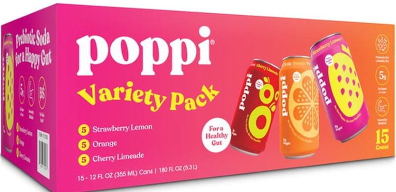 (image for) Poppi Soda Flavored Vty Pk 15/12oz